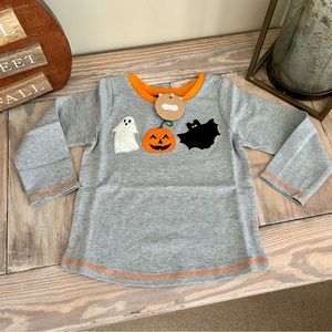 Mud Pie Gray Appliquéd Halloween Tee - NEW